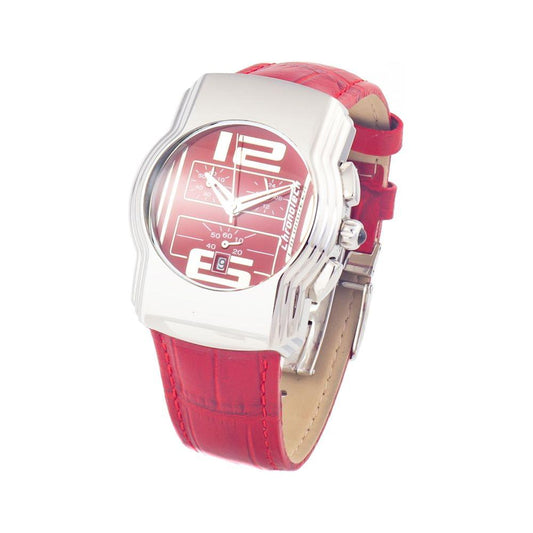 Chronotech Red Leather Watch Chronotech Light Gray
