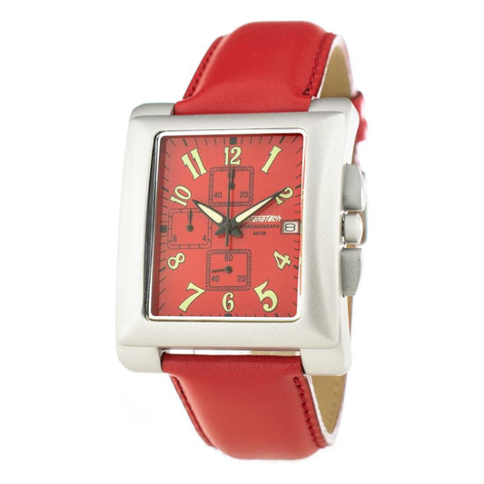 Chronotech Red Leather Watch Chronotech Maroon