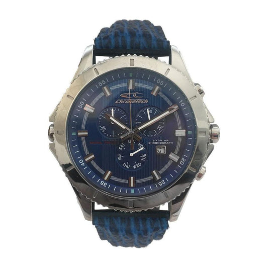 Chronotech Blue Leather Watch Chronotech Dark Slate Gray