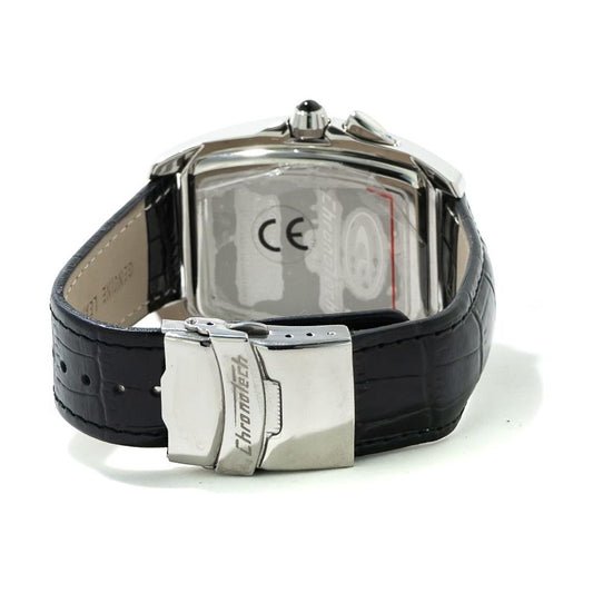 Chronotech Black Leather Watch Chronotech Gray