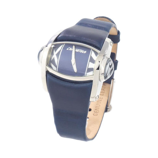 Chronotech Blue Leather Watch Chronotech Dim Gray