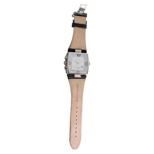 Chronotech Black Leather Watch Chronotech Dark Gray