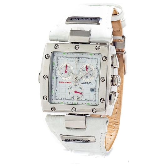 Chronotech White Leather Watch Chronotech Light Gray