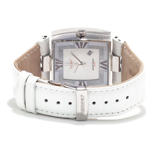 Chronotech White Leather Watch Chronotech Light Gray