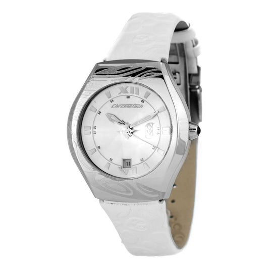 Chronotech White Leather Watch Chronotech Light Gray