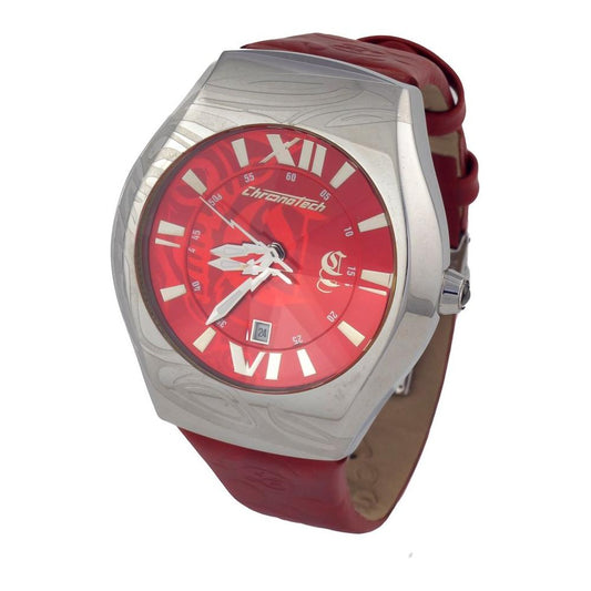 Chronotech Red Leather Watch Chronotech Sienna