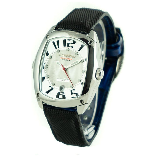 Chronotech Black Leather Watch Chronotech Dark Slate Gray