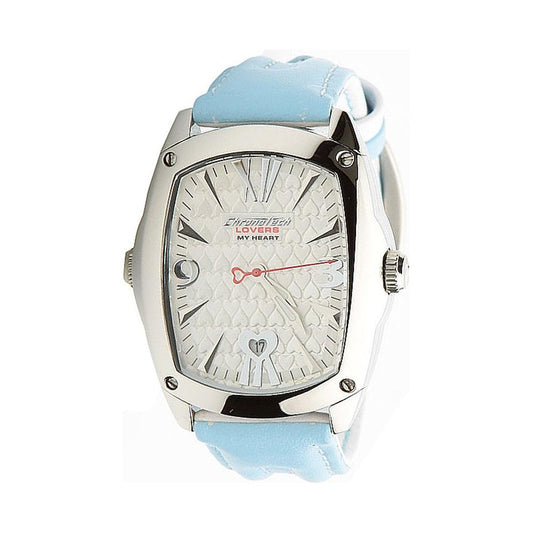 Chronotech Blue Leather Watch Chronotech Light Gray