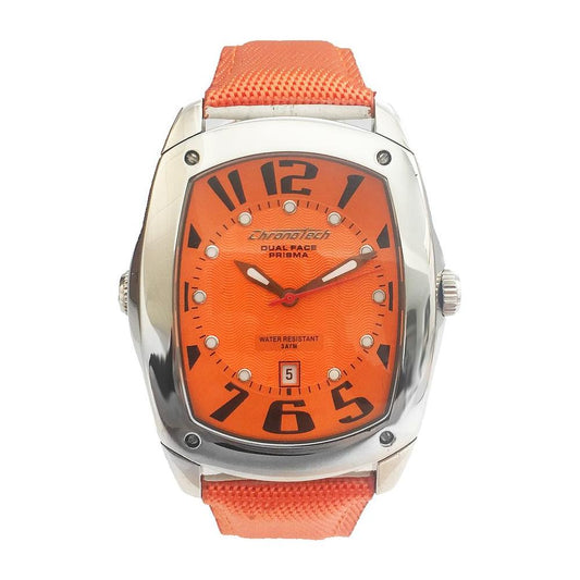 Chronotech Orange Leather Watch Chronotech Chocolate