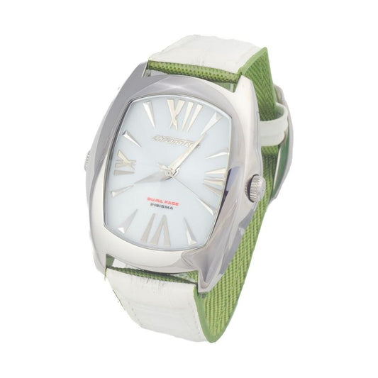 Chronotech Green Leather Watch Chronotech Light Gray