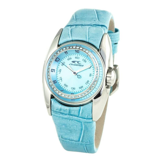Chronotech Blue Leather Watch Chronotech Powder Blue
