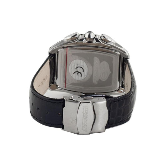Chronotech Black Leather Watch Chronotech Slate Gray