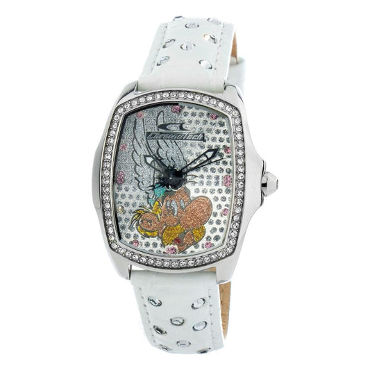Chronotech White Leather Watch Chronotech Light Gray