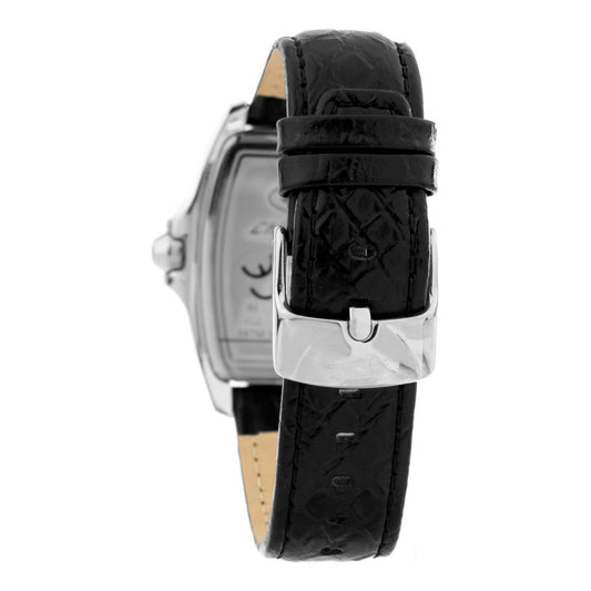 Chronotech Black Leather Watch Chronotech Dark Slate Gray