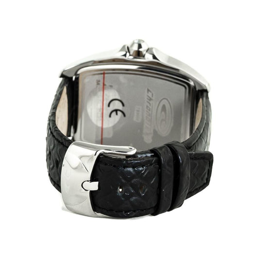 Chronotech Black Leather Watch Chronotech Dark Slate Gray