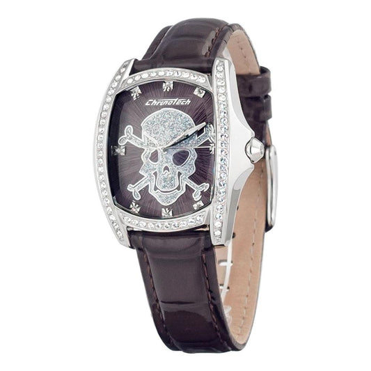 Chronotech Black Leather Watch Chronotech Gray