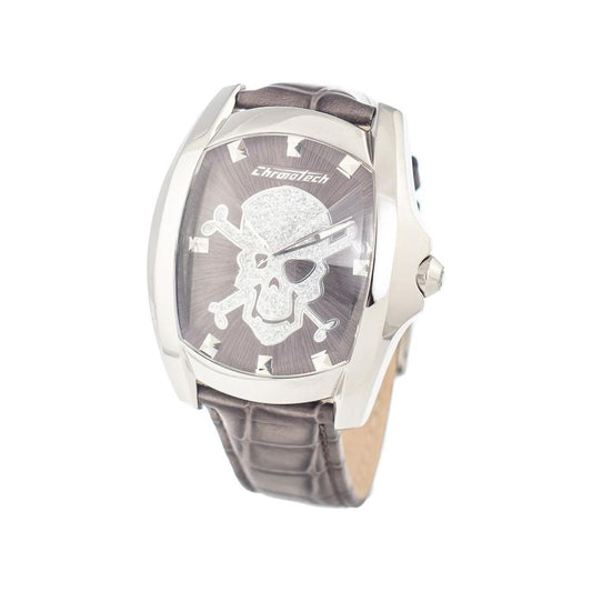 Chronotech Gray Leather Watch Chronotech Light Gray