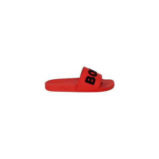 Hugo Boss Red Polyethylene Sandal Hugo Boss Firebrick