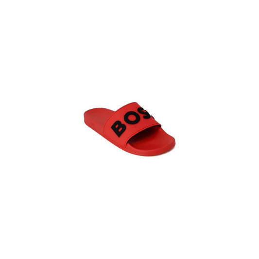 Hugo Boss Red Polyethylene Sandal Hugo Boss Firebrick