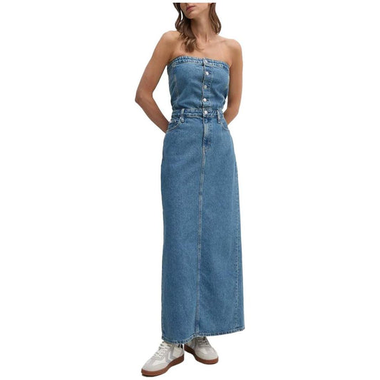 Calvin Klein Jeans Blue Cotton Dress Calvin Klein Jeans Dim Gray