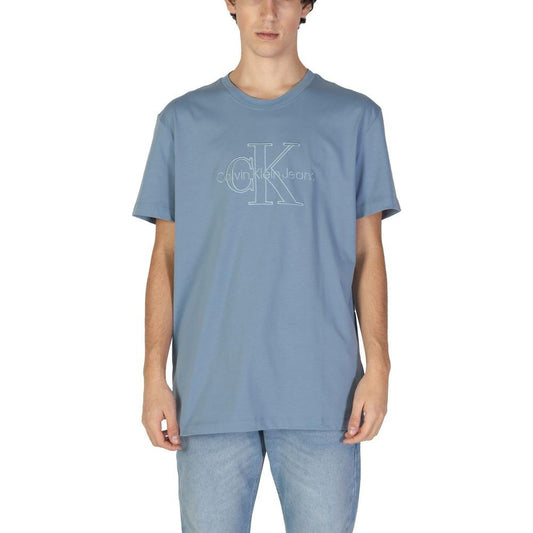 Calvin Klein Jeans Blue Cotton T-Shirt Calvin Klein Jeans Light Slate Gray