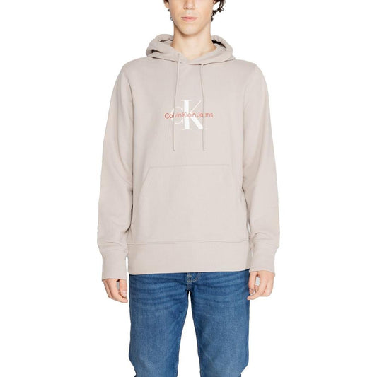 Calvin Klein Jeans Beige Recycled Cotton Sweater Calvin Klein Jeans Light Gray