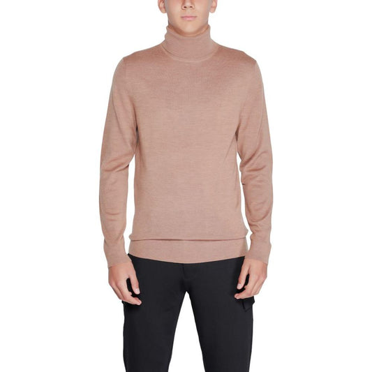 Calvin Klein Beige Wool Sweater Calvin Klein Rosy Brown
