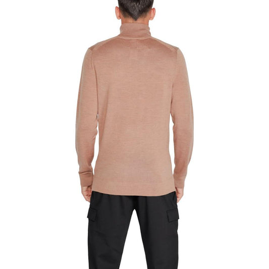 Calvin Klein Beige Wool Sweater Calvin Klein Rosy Brown