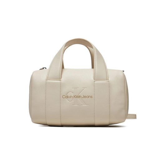 Calvin Klein Jeans Beige Synthetic Leather Handbag Calvin Klein Jeans Gray