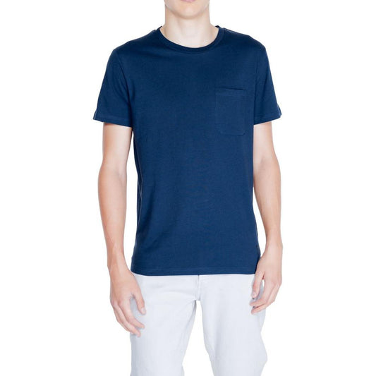 Peuterey Blue Cotton T-Shirt Peuterey Midnight Blue