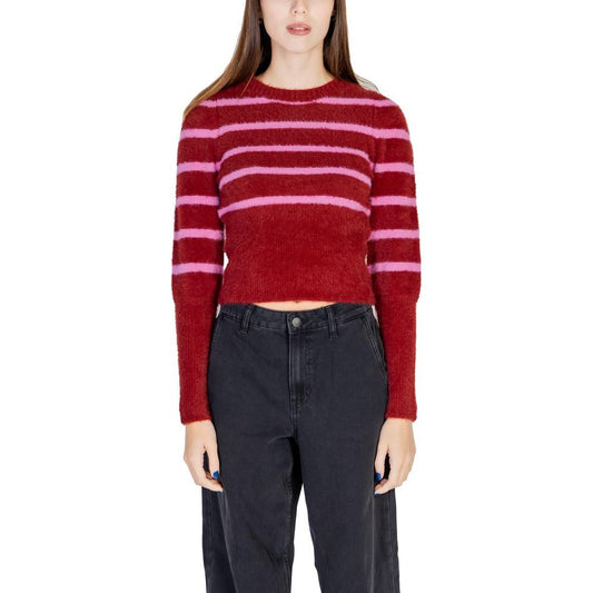 Only Red Nylon Sweater Only Dark Slate Gray