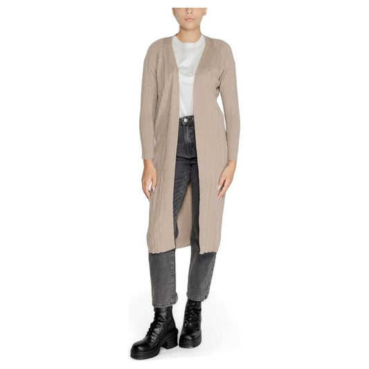 Only Beige Acrylic Cardigan Only Rosy Brown