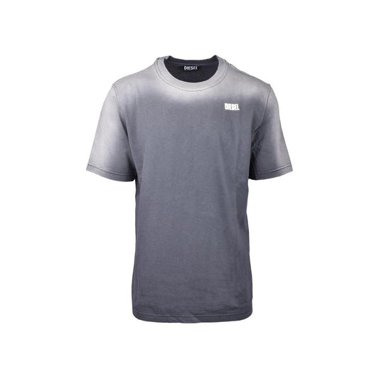 Diesel Gray Cotton T-Shirt Diesel Dim Gray
