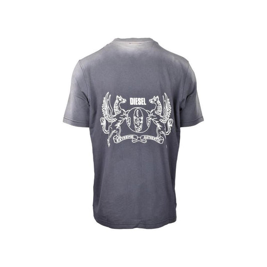 Diesel Gray Cotton T-Shirt Diesel Dim Gray