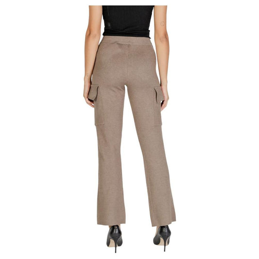 Vila Clothes Beige Viscose Jeans & Pant Vila Clothes Rosy Brown