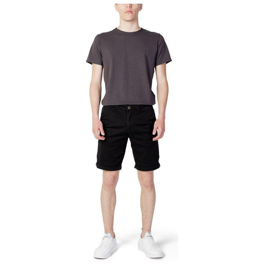 Jack Jones Black Cotton Short Jack Jones Light Gray