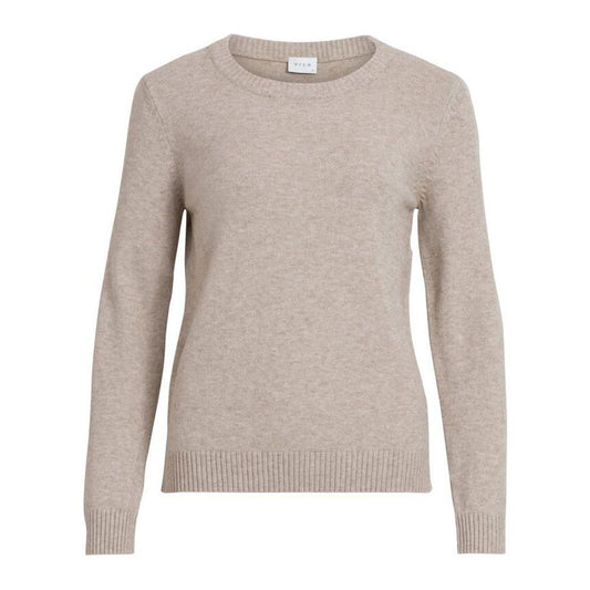 Vila Clothes Beige Viscose Sweater Vila Clothes Dark Gray