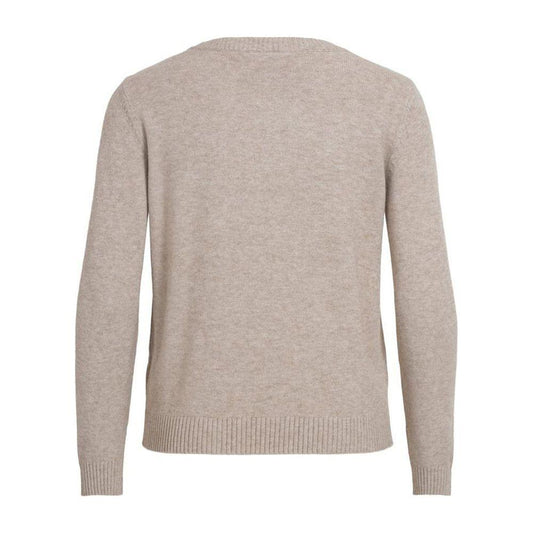 Vila Clothes Beige Viscose Sweater Vila Clothes Dark Gray
