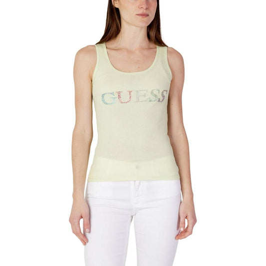 Guess Green Cotton Tops & T-Shirt Guess Light Gray