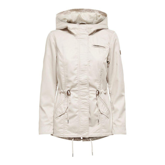 Only Beige Polyester Jackets & Coat Only Light Gray
