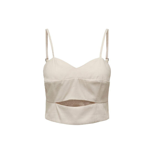 Only Beige Polyester Tops & T-Shirt Only Gray