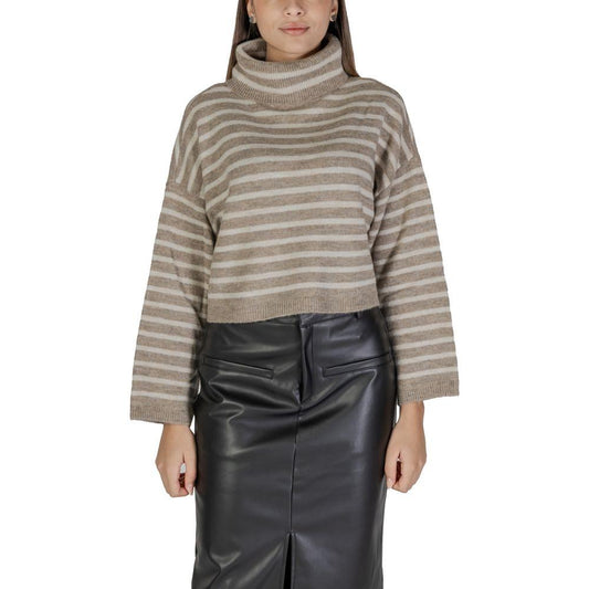 Only Beige Acrylic Sweater Only Slate Gray
