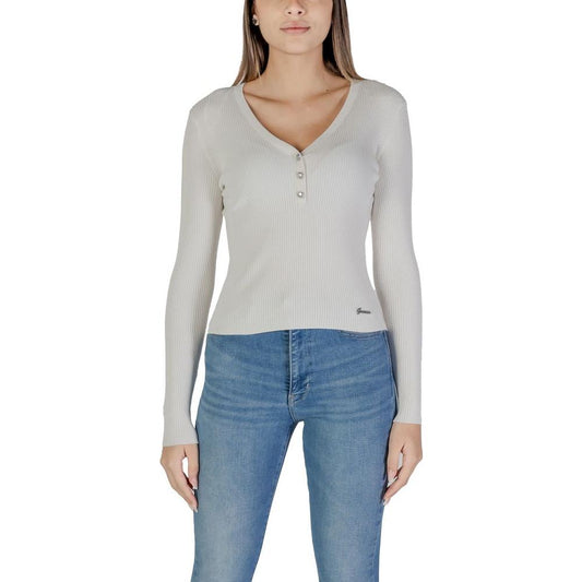 Guess Cream Viscose Tops & T-Shirt Guess Gray