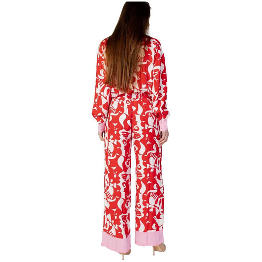 Vila Clothes Red Viscose Jeans & Pant Vila Clothes Firebrick