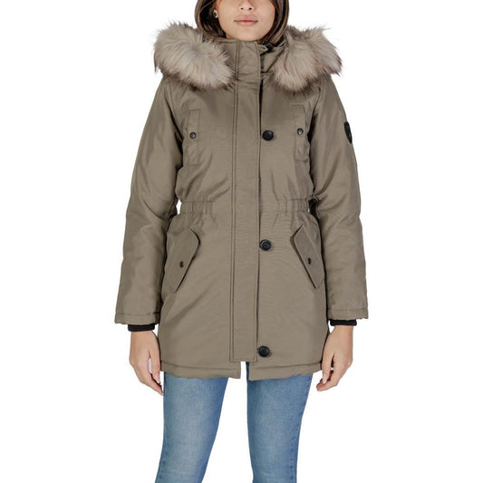 Only Green Polyester Jackets & Coat Only Dim Gray