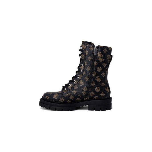 Guess Brown Artificial Leather Boot Guess Black