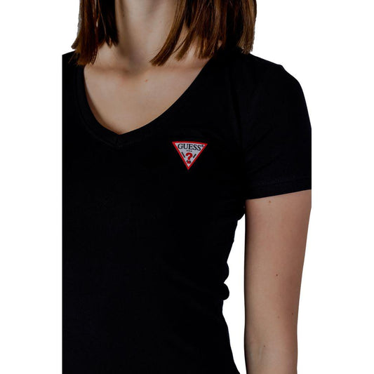 Guess Black Cotton Tops & T-Shirt Guess Black