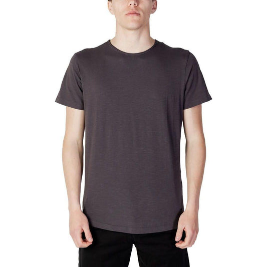 Jack Jones Gray Organic Cotton T-Shirt Jack Jones Dark Slate Gray