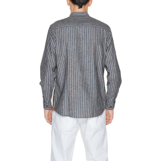 Gianni Lupo Gray Linen Shirt Gianni Lupo Slate Gray