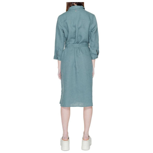 Street One Green Linen Dress Street One Light Slate Gray
